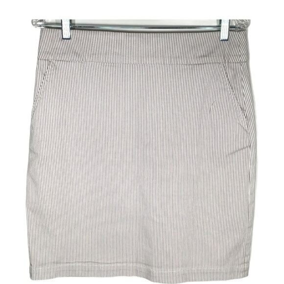Chadwicks of Boston Pinstripe Pencil Skirt Women’s 8 Beige Cotton Blend - Picture 1 of 11